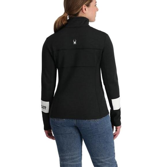 NWT Spyder Women's Black Speed 1/2 Zip Fleece Jacket Size M - Picture 2 of 8
